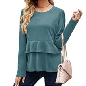 Long sleeve shirt double layered hem | XL